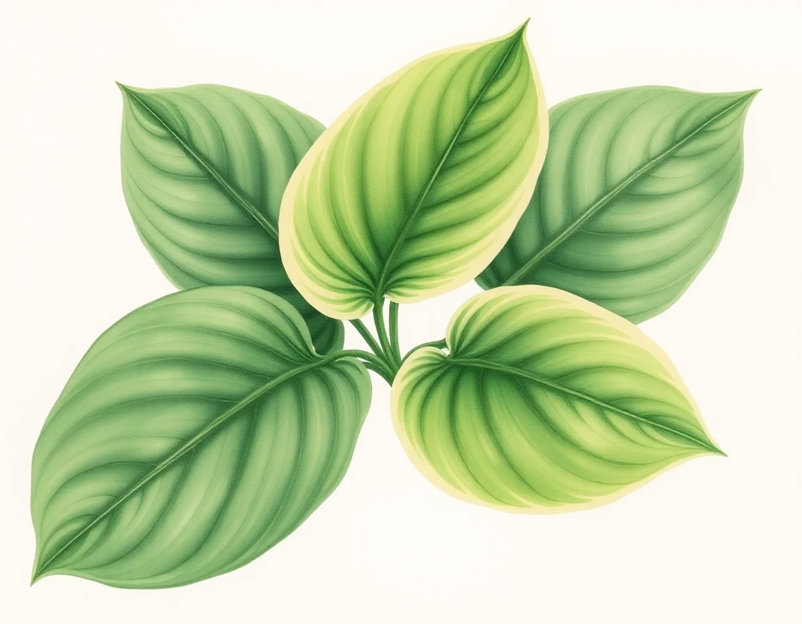 Watercolor illustration of Hosta 'Honeysong'
