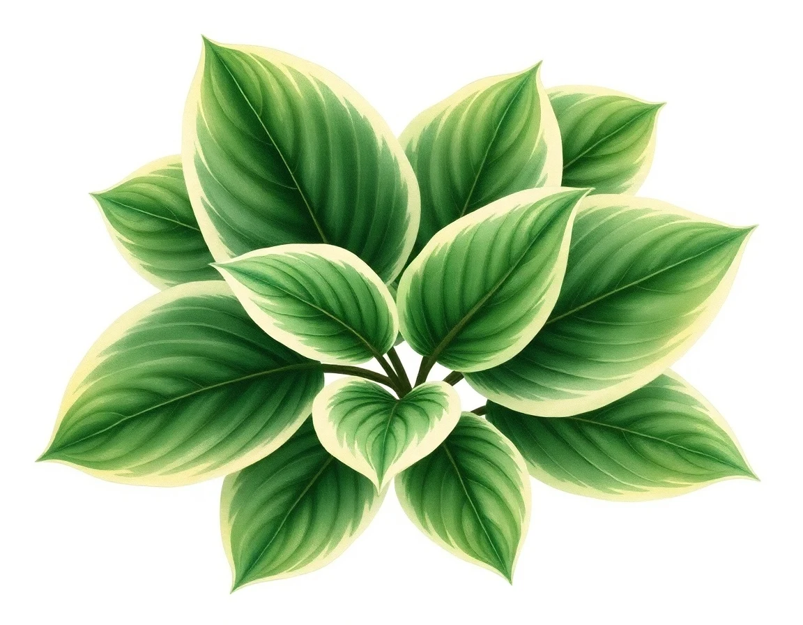 Watercolor illustration of Hosta 'Hoopla'