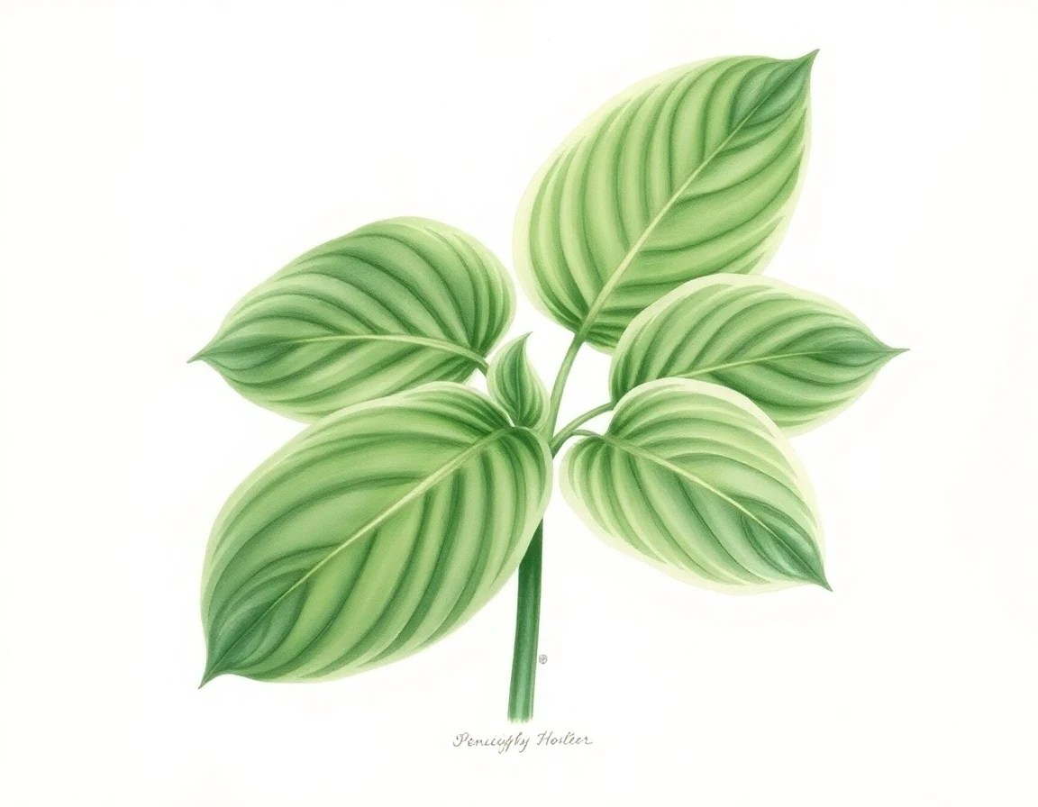 Watercolor illustration of Hosta 'Hoosier Homecoming'