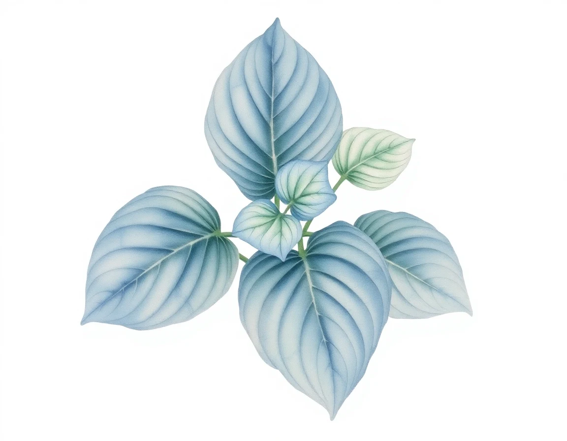 Watercolor illustration of Hosta 'Hoosier Hysteria'