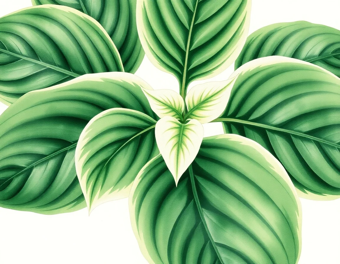 Watercolor illustration of Hosta 'Hooter'