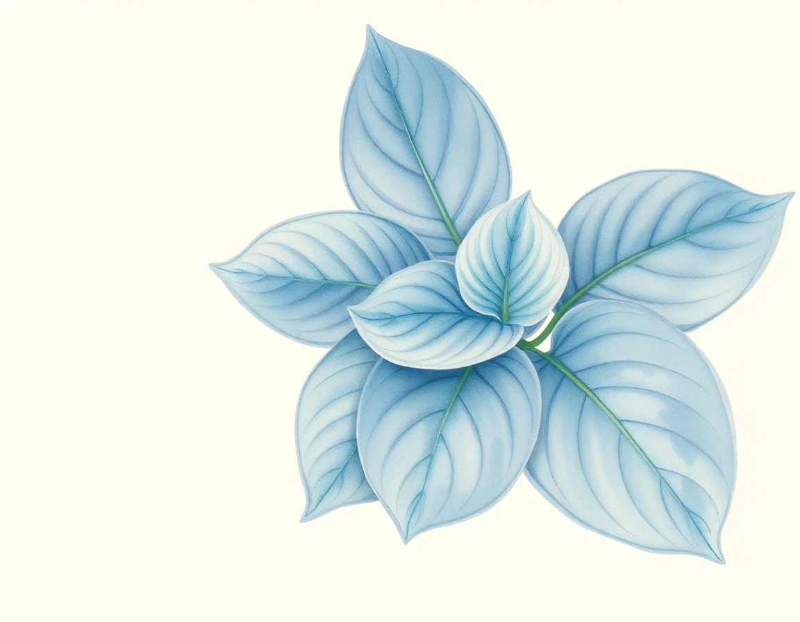 Watercolor illustration of Hosta 'Hopi Haloes'