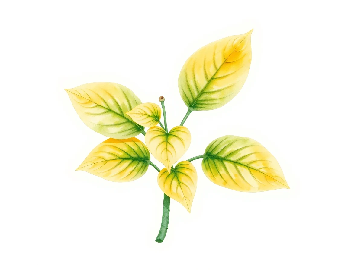 Watercolor illustration of Hosta 'Hot Button'