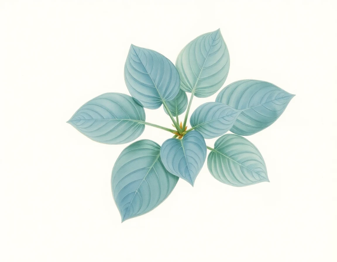 Watercolor illustration of Hosta 'Hot Kiss'