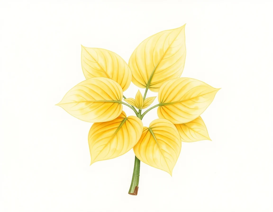 Watercolor illustration of Hosta 'Hot Topic'