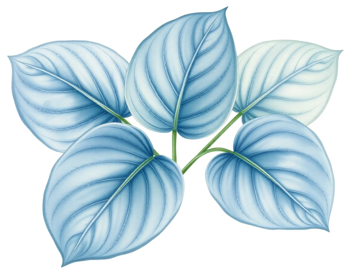 Watercolor illustration of Hosta 'Hot Wheels'
