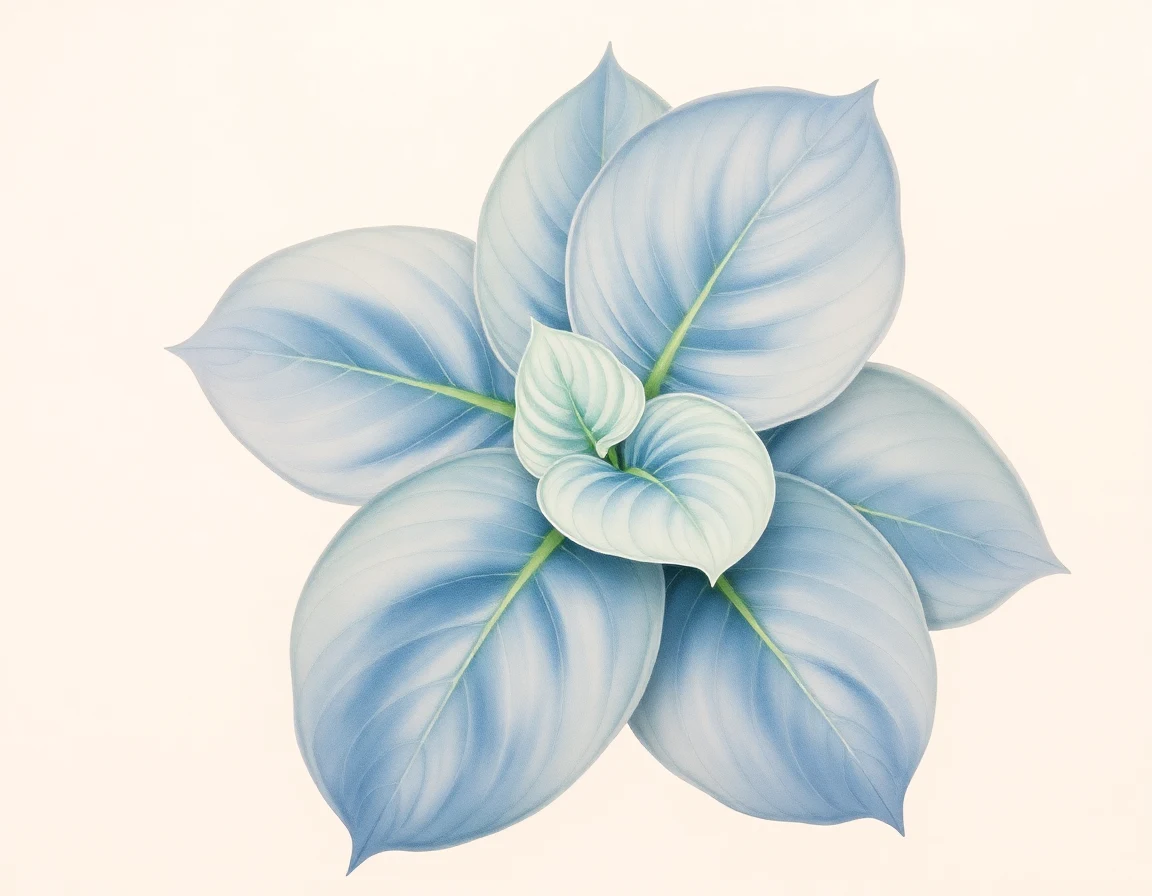 Watercolor illustration of Hosta 'Housatonic'