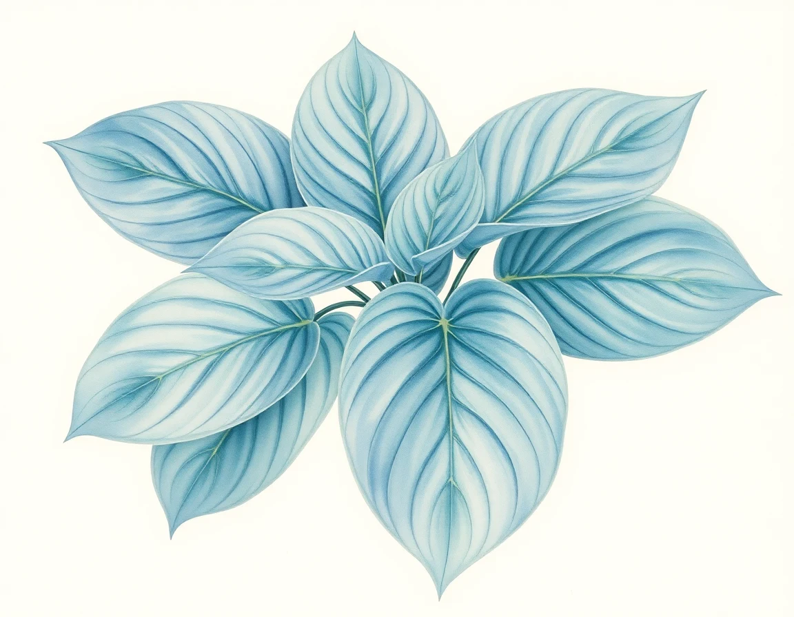 Watercolor illustration of Hosta 'Hub City'