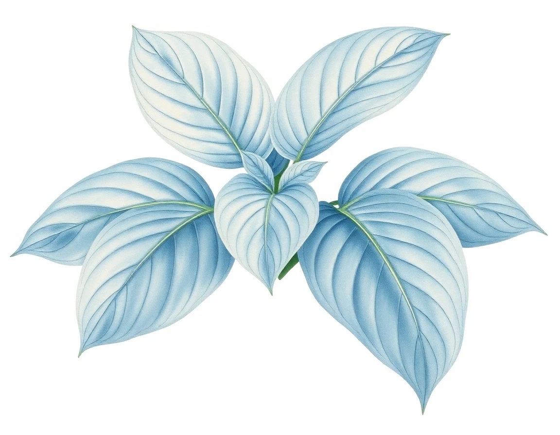 Watercolor illustration of Hosta 'Hubba Hubba'