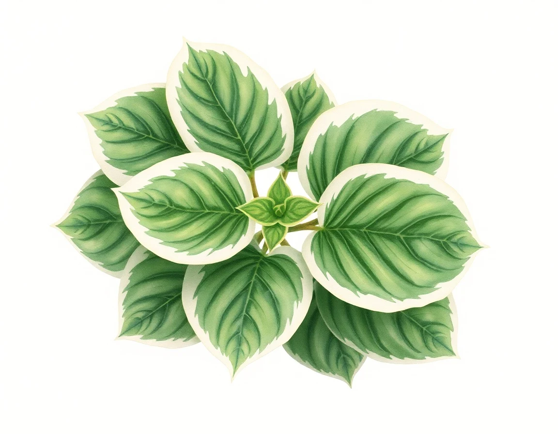 Watercolor illustration of Hosta 'Hudson River'