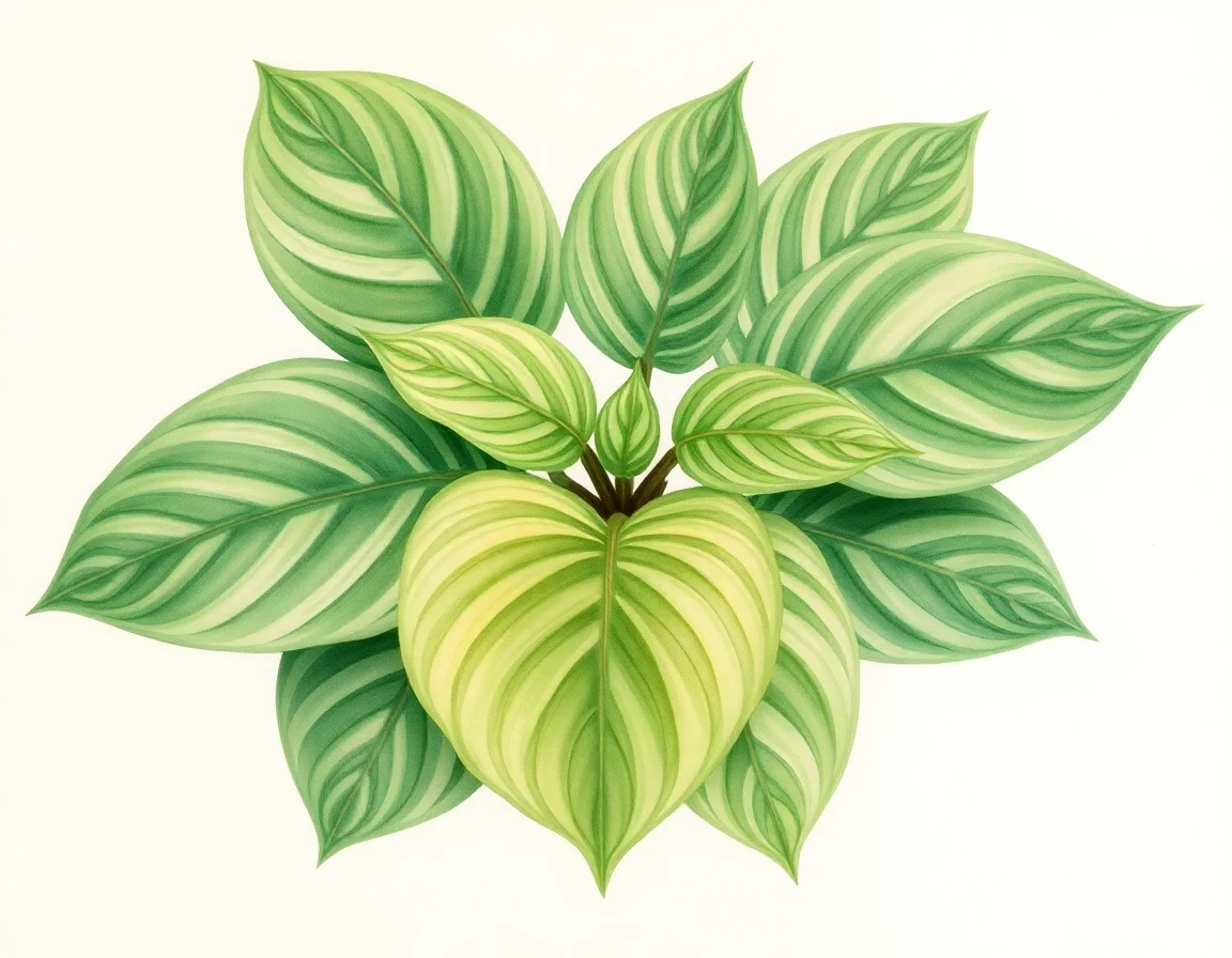 Watercolor illustration of Hosta 'Hunter V. Berthelot'