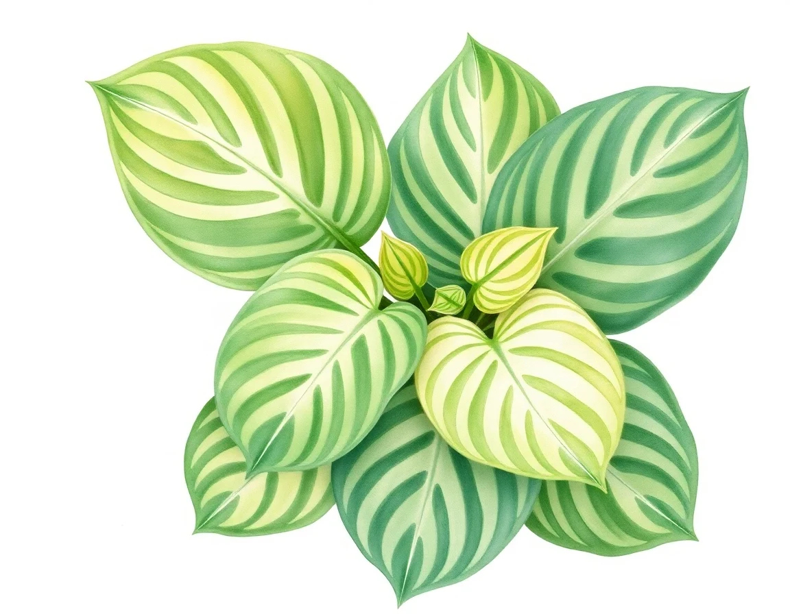 Watercolor illustration of Hosta 'Hutch'