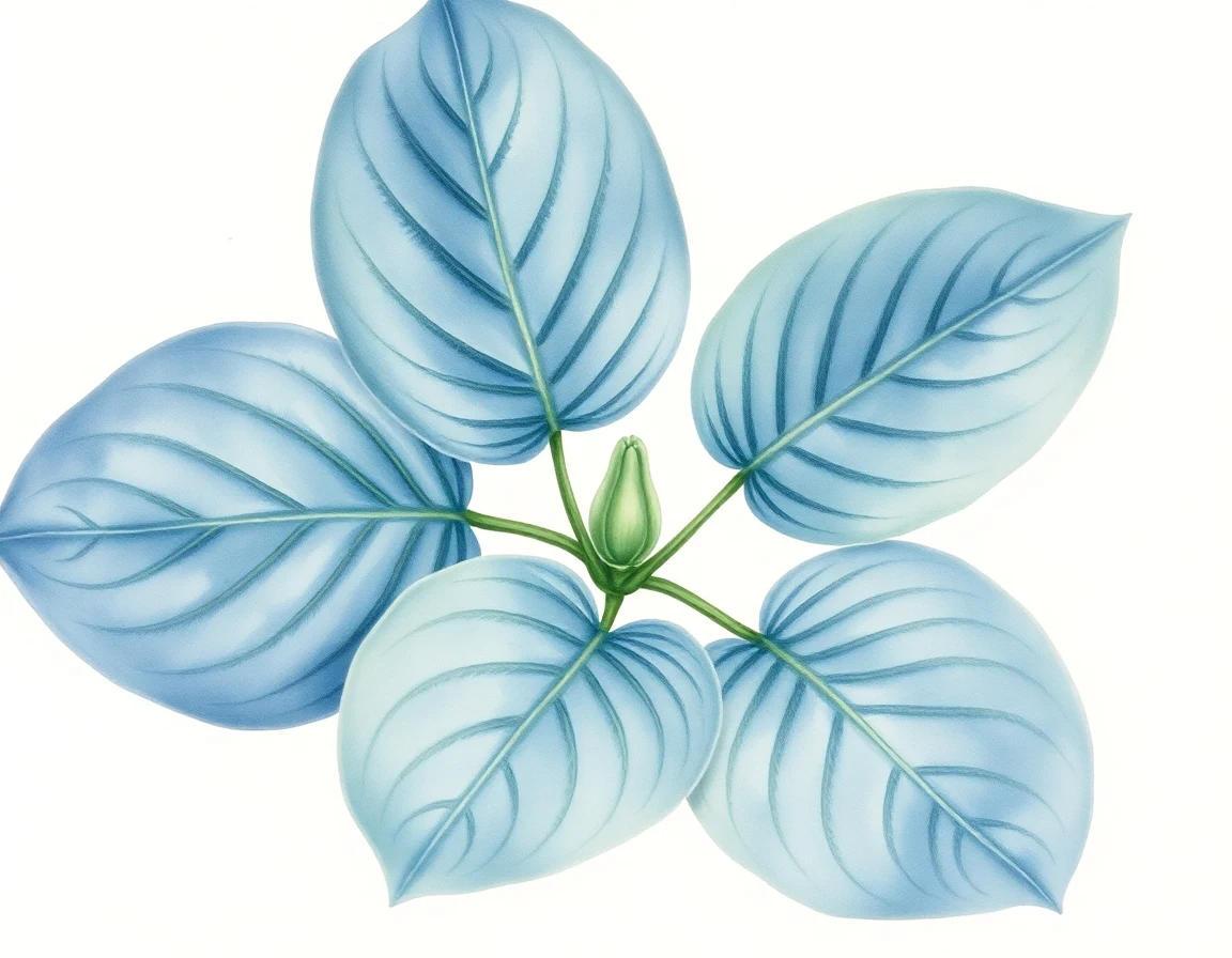 Watercolor illustration of Hosta 'Hypnosis'