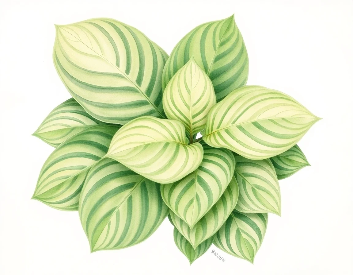 Watercolor illustration of Hosta 'Immense'