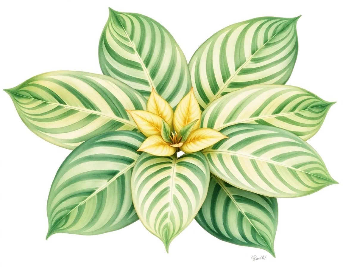 Watercolor illustration of Hosta 'Imperial Majesty'