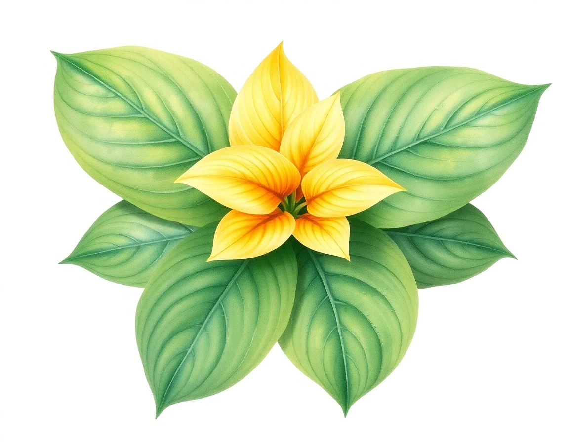 Watercolor illustration of Hosta 'Imperial Palace'