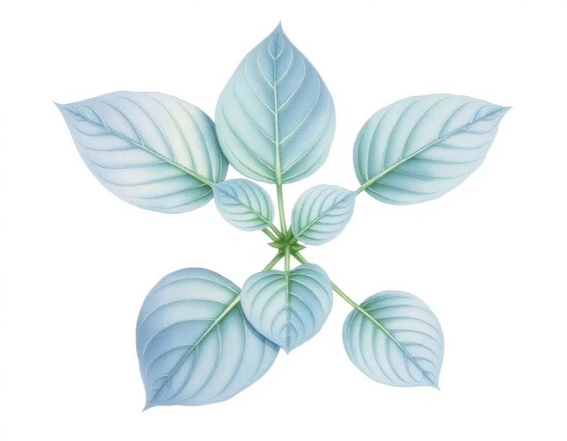 Watercolor illustration of Hosta 'In the Chips'