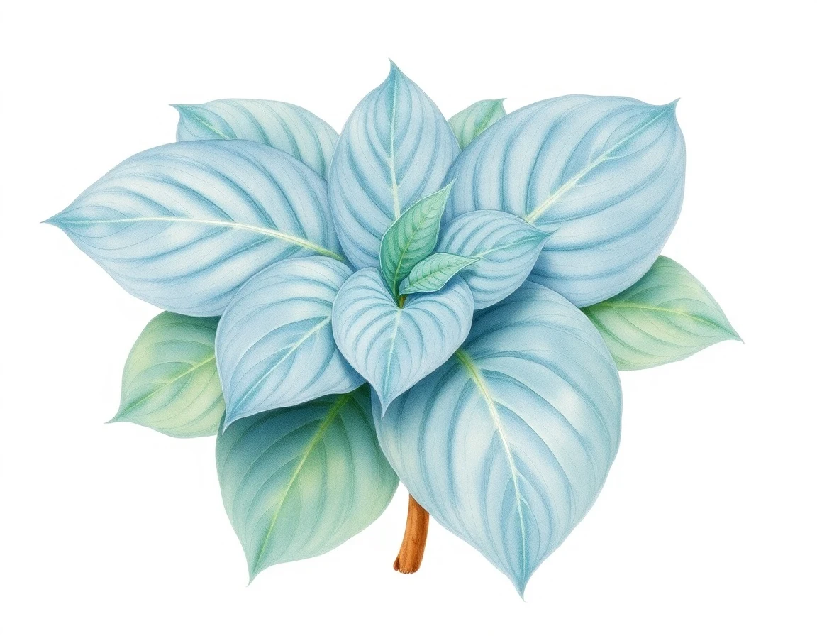 Watercolor illustration of Hosta 'Indian Princess'