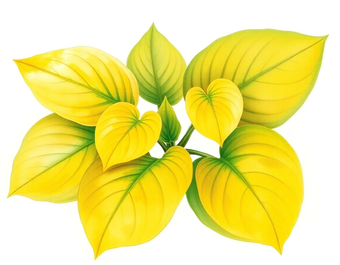 Watercolor illustration of Hosta 'Indiana Moonshine'
