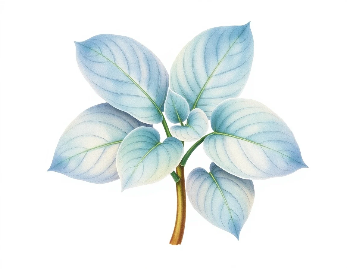 Watercolor illustration of Hosta 'Indigo'