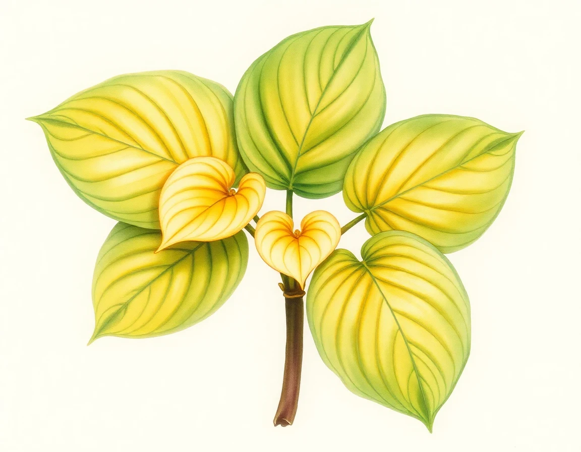 Watercolor illustration of Hosta 'Indy Winner's Circle'