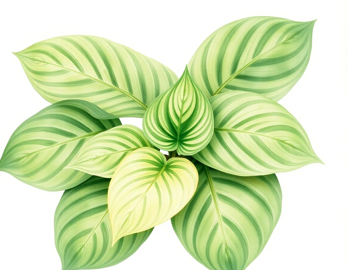 Watercolor illustration of Hosta 'Inland Sea'