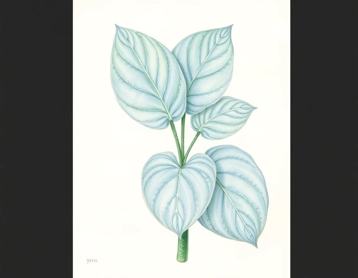 Watercolor illustration of Hosta 'Innisjade'