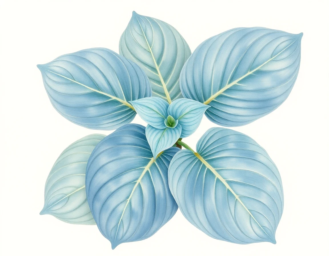 Watercolor illustration of Hosta 'Interstate 71'