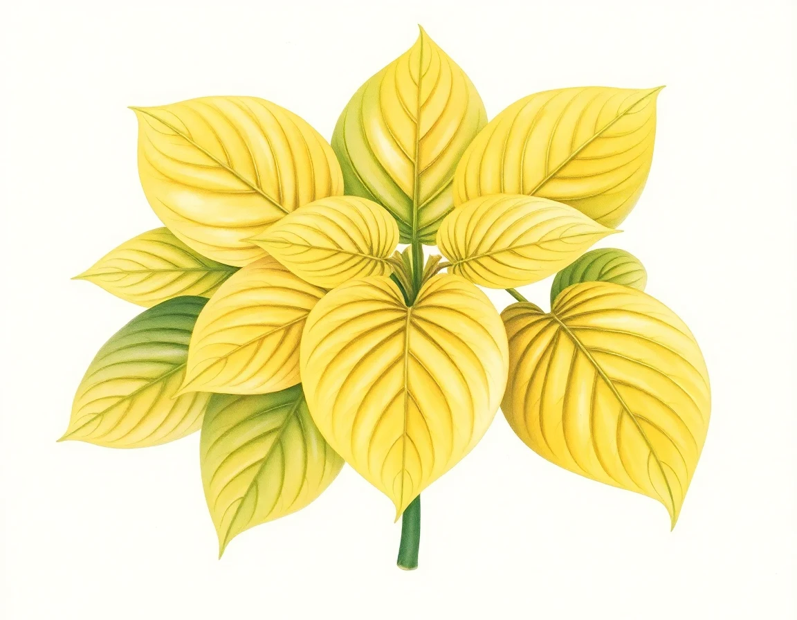 Watercolor illustration of Hosta 'Iowa Hawkeye'