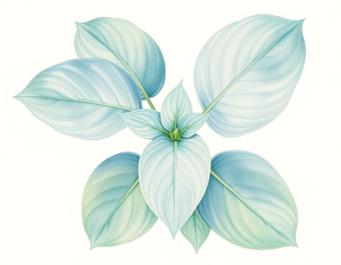 Watercolor illustration of Hosta 'Iris Frazier'