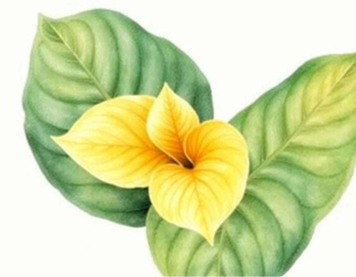 Watercolor illustration of Hosta 'Irish Fling'