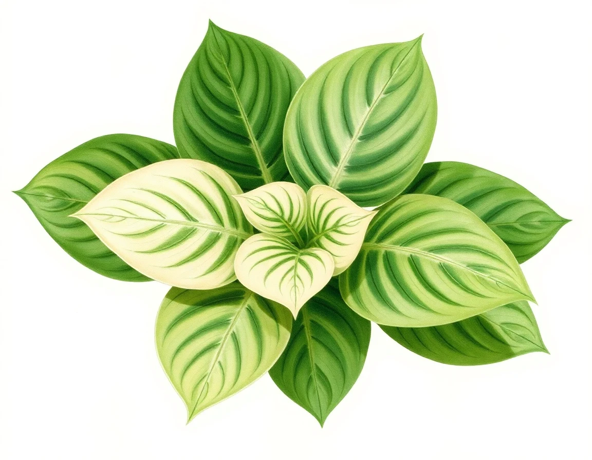 Watercolor illustration of Hosta 'Iron Gate Bouquet'