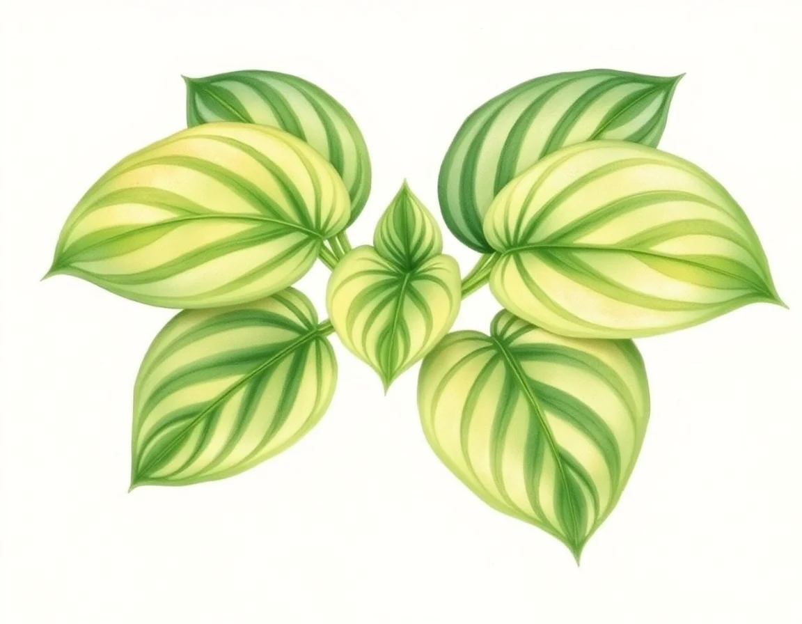 Watercolor illustration of Hosta 'Iron Gate Delight'