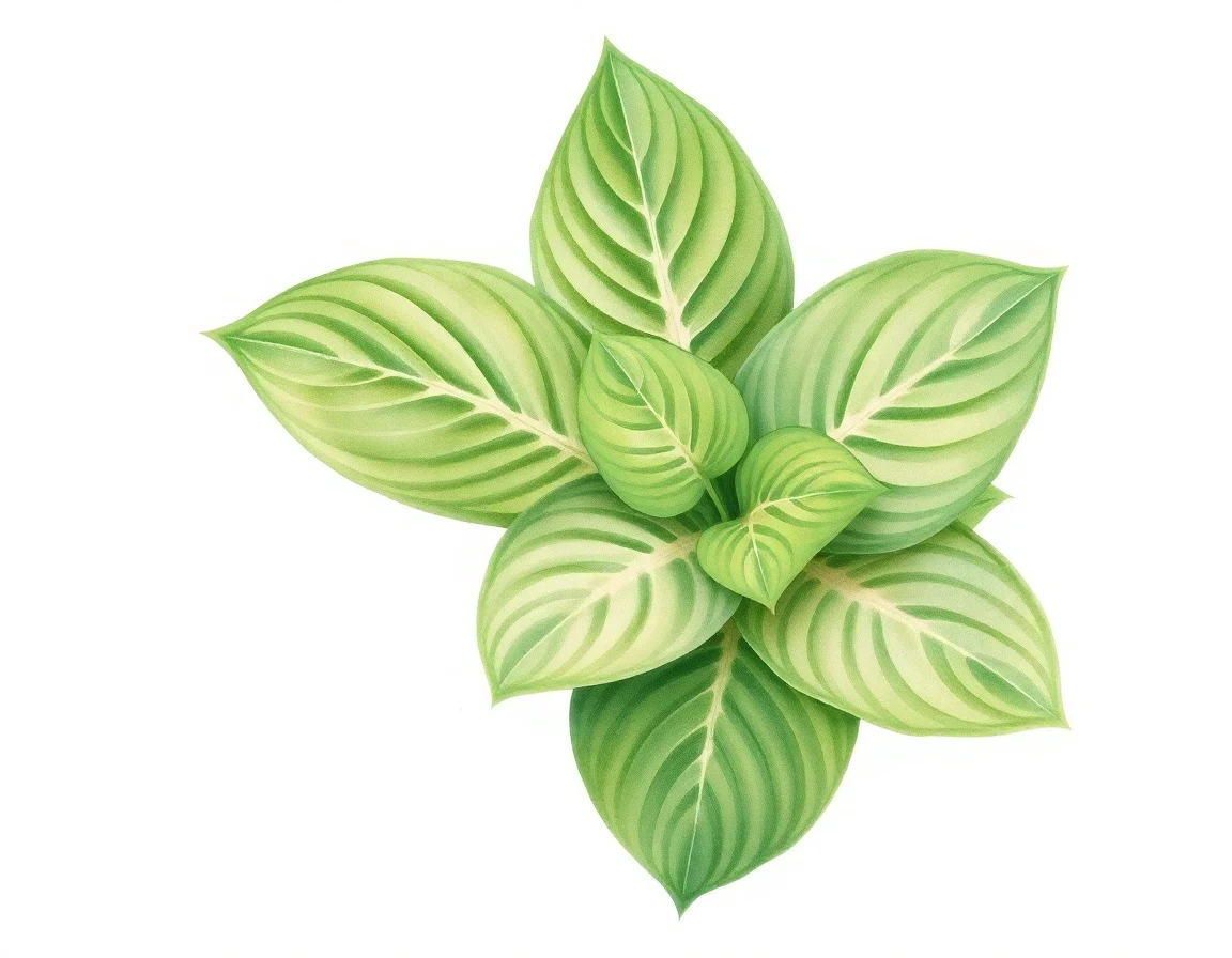 Watercolor illustration of Hosta 'Iron Gate Supreme'