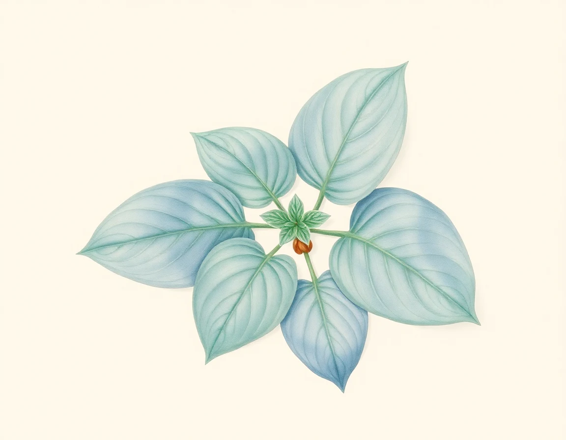 Watercolor illustration of Hosta 'Iron Sky'