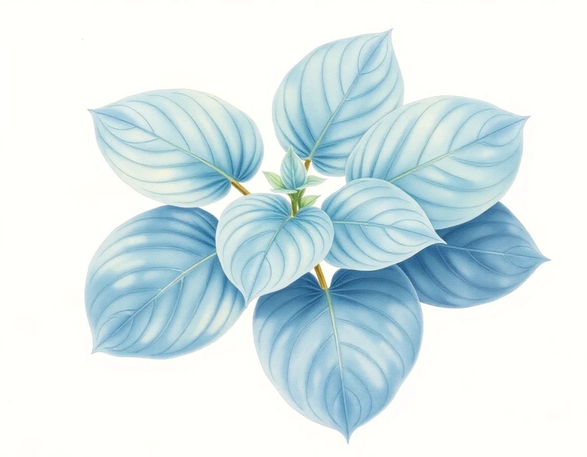 Watercolor illustration of Hosta 'Island Fling'