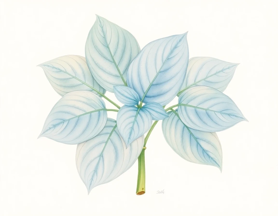 Watercolor illustration of Hosta 'Island Sun'