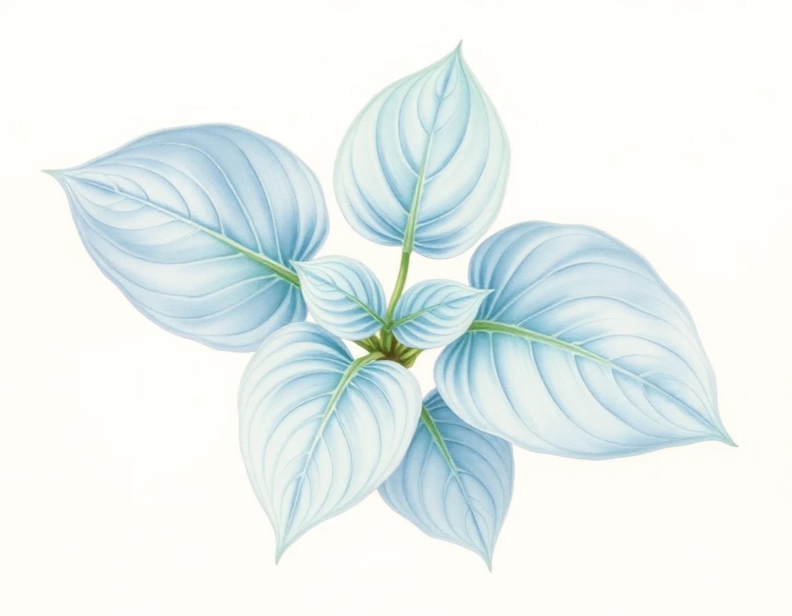 Watercolor illustration of Hosta 'Island Waves'
