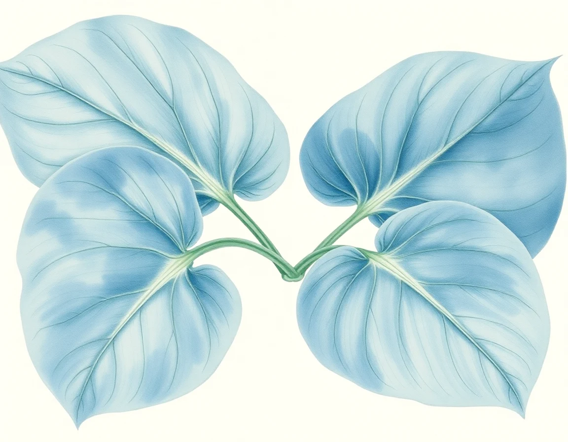 Watercolor illustration of Hosta 'Isle Royal'