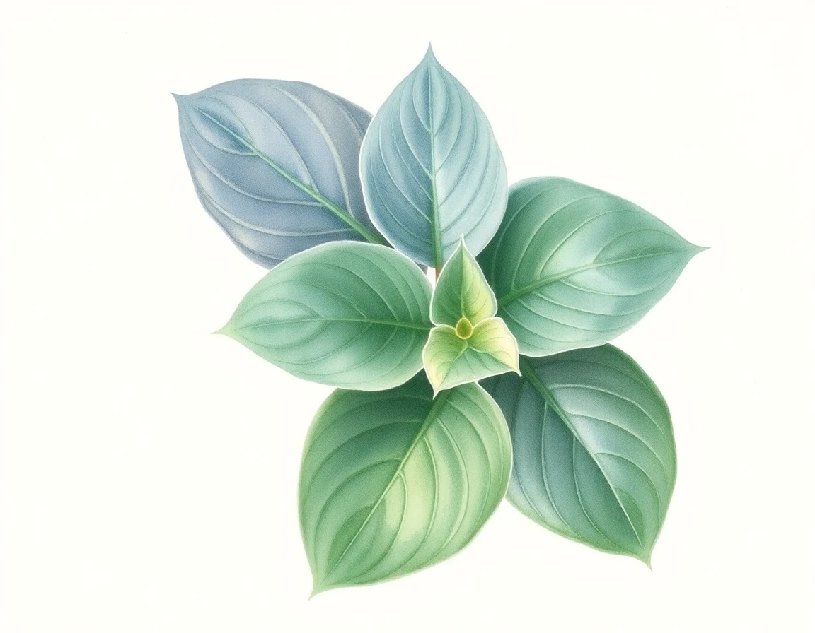 Watercolor illustration of Hosta 'Iszat U Doc'