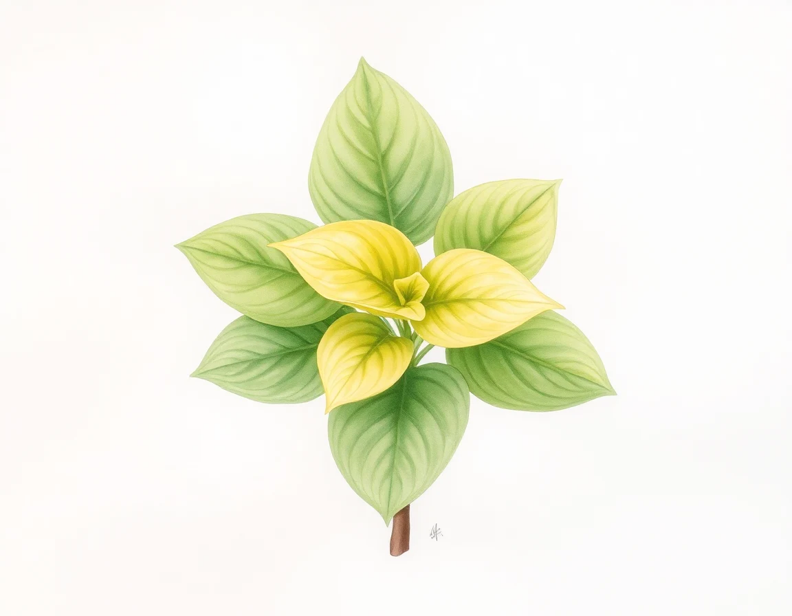 Watercolor illustration of Hosta 'It's a Jungle Out There'