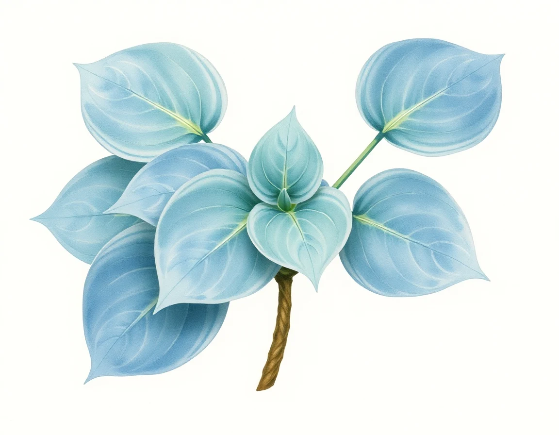 Watercolor illustration of Hosta 'Itsy Bitsy Spider'
