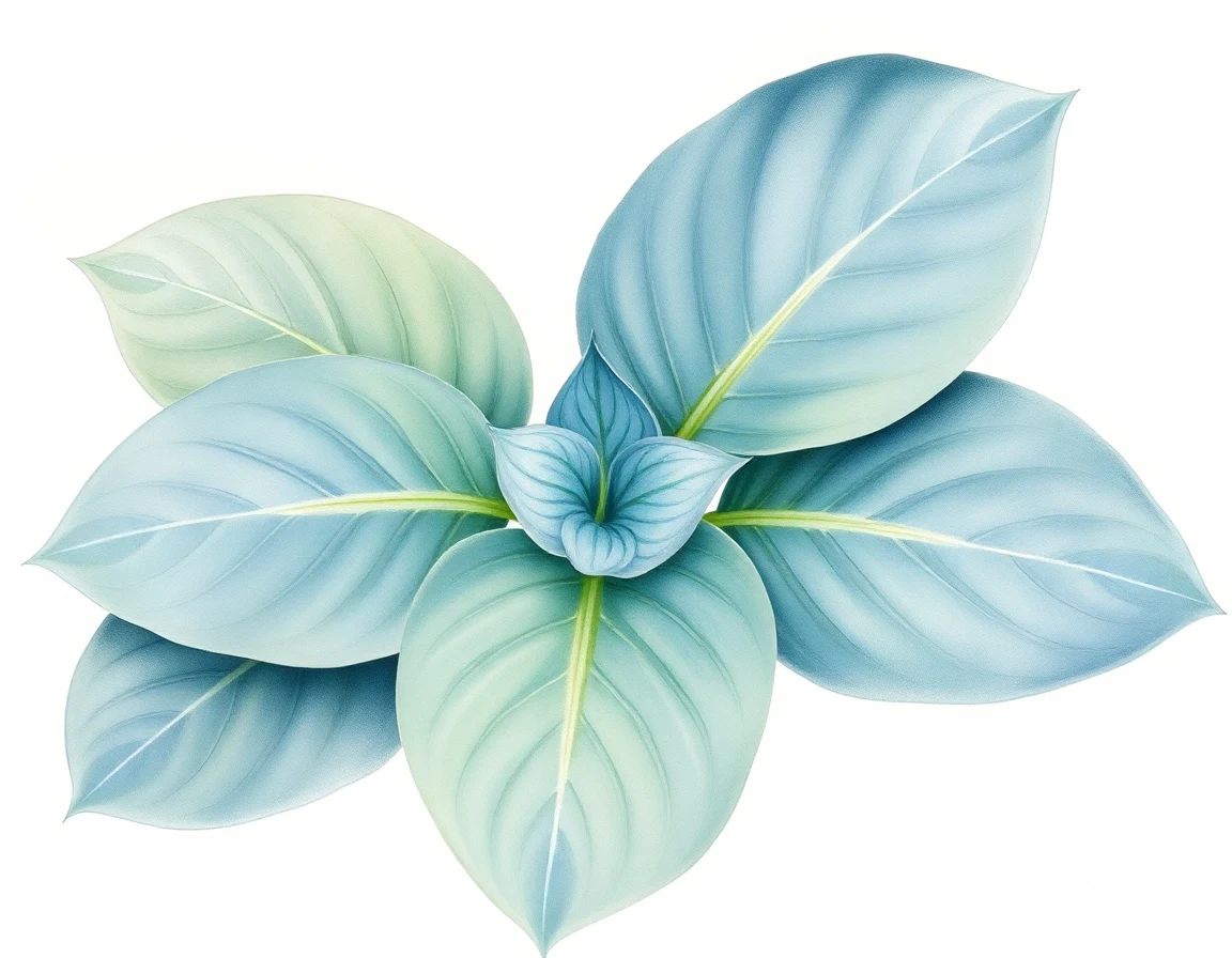 Watercolor illustration of Hosta 'Ivory Queen'