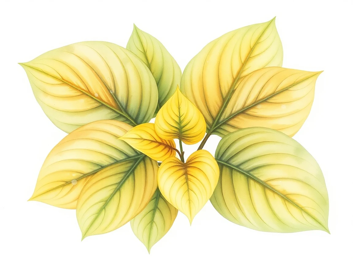 Watercolor illustration of Hosta 'Ivory Tower'