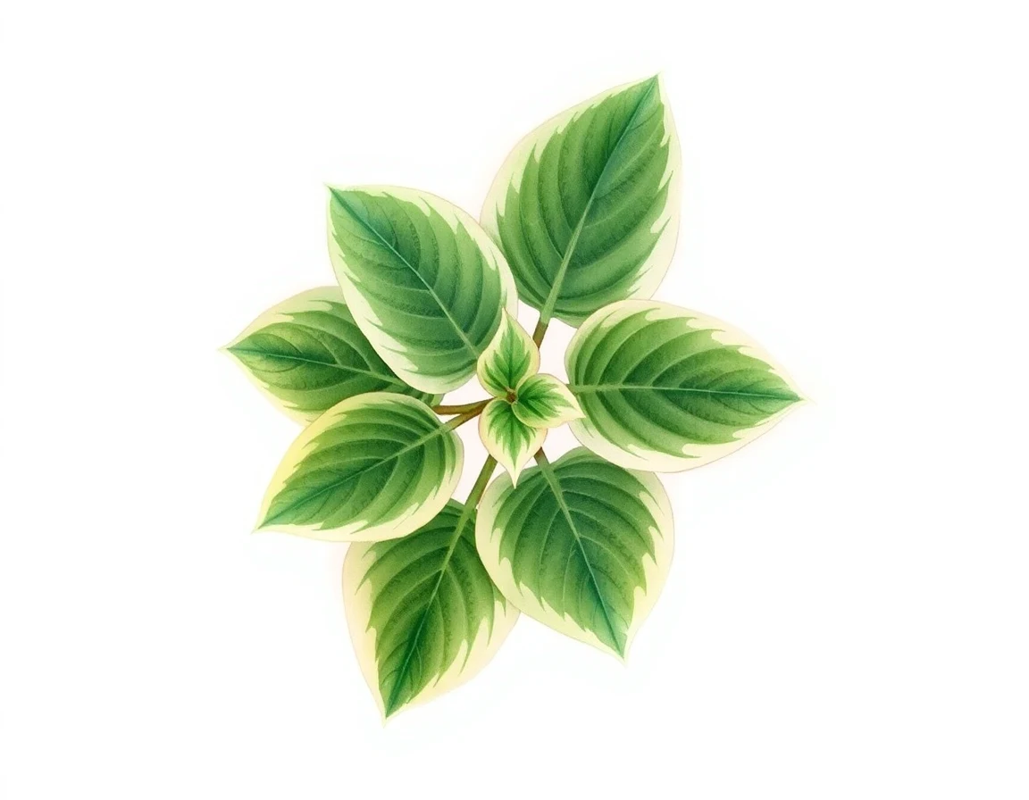 Watercolor illustration of Hosta 'Iwa Shimizu'