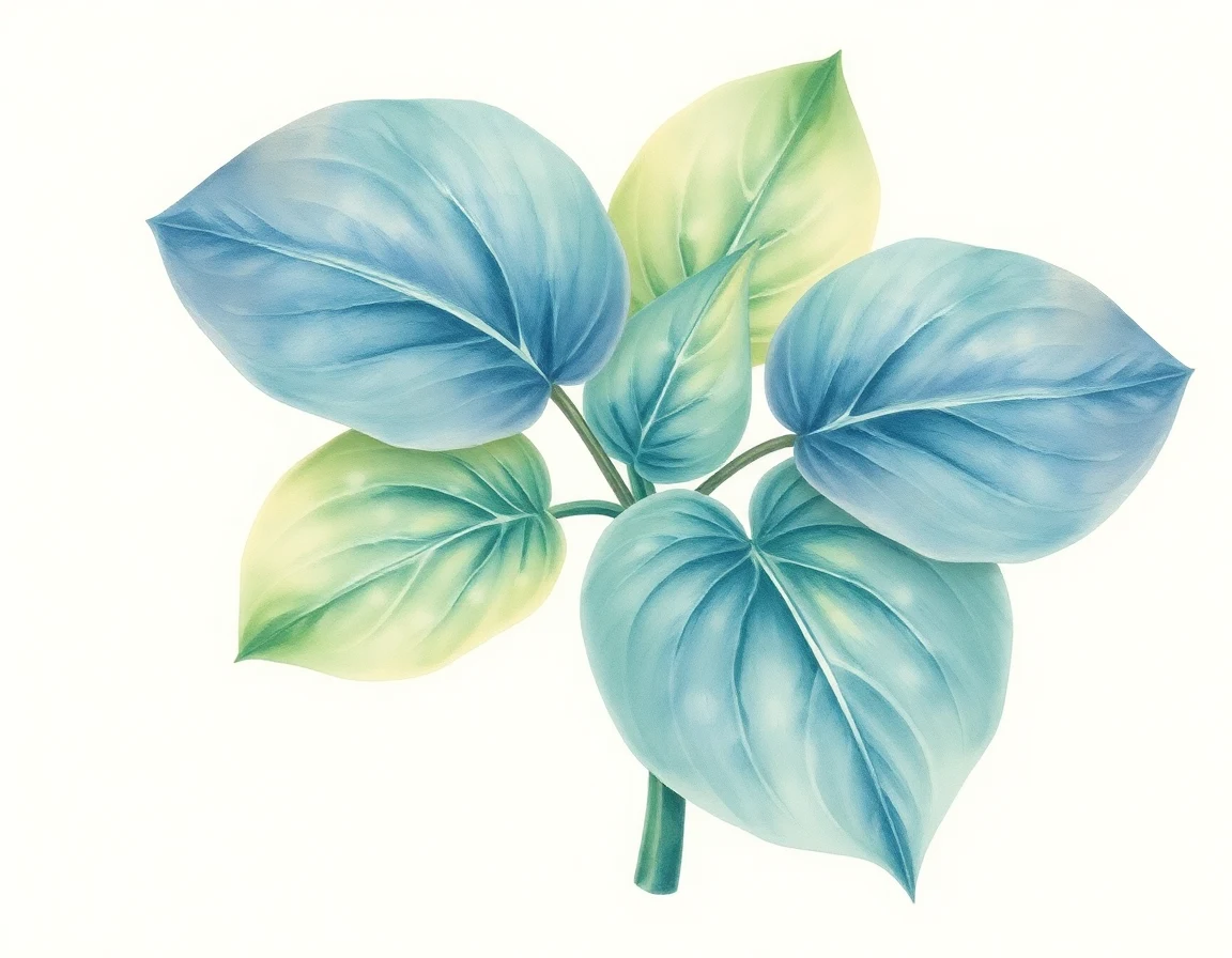 Watercolor illustration of Hosta 'Kaiapoi'