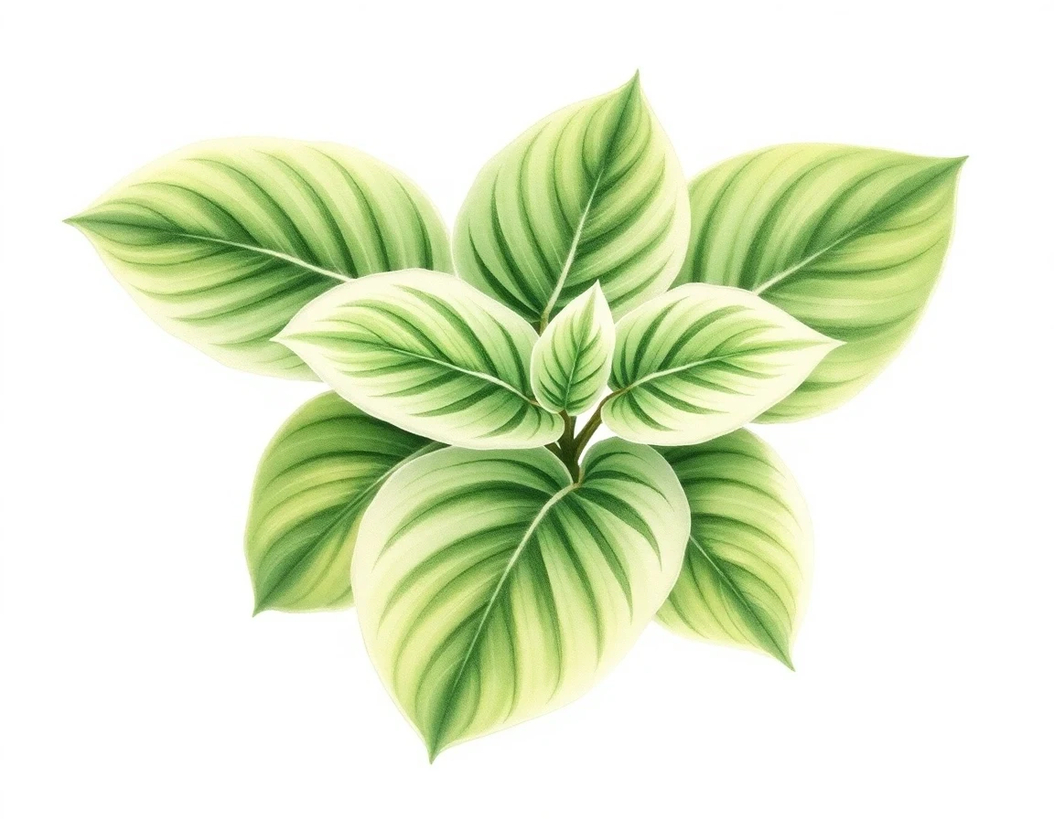 Watercolor illustration of Hosta 'Kaitlyn'