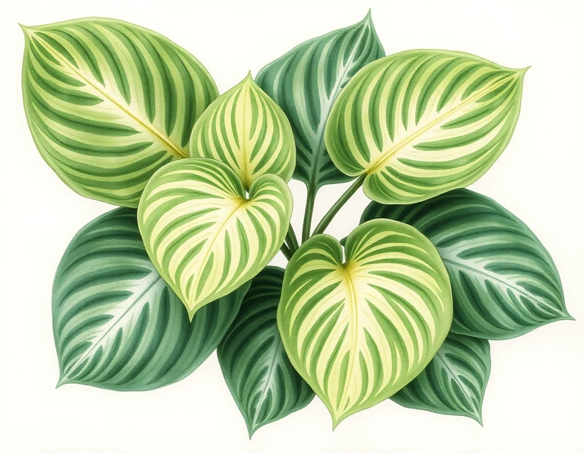 Watercolor illustration of Hosta 'Katherine S. Mahoney'
