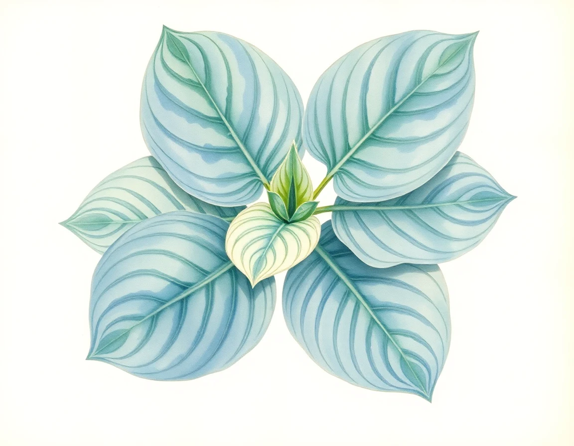 Watercolor illustration of Hosta 'Kathy O'