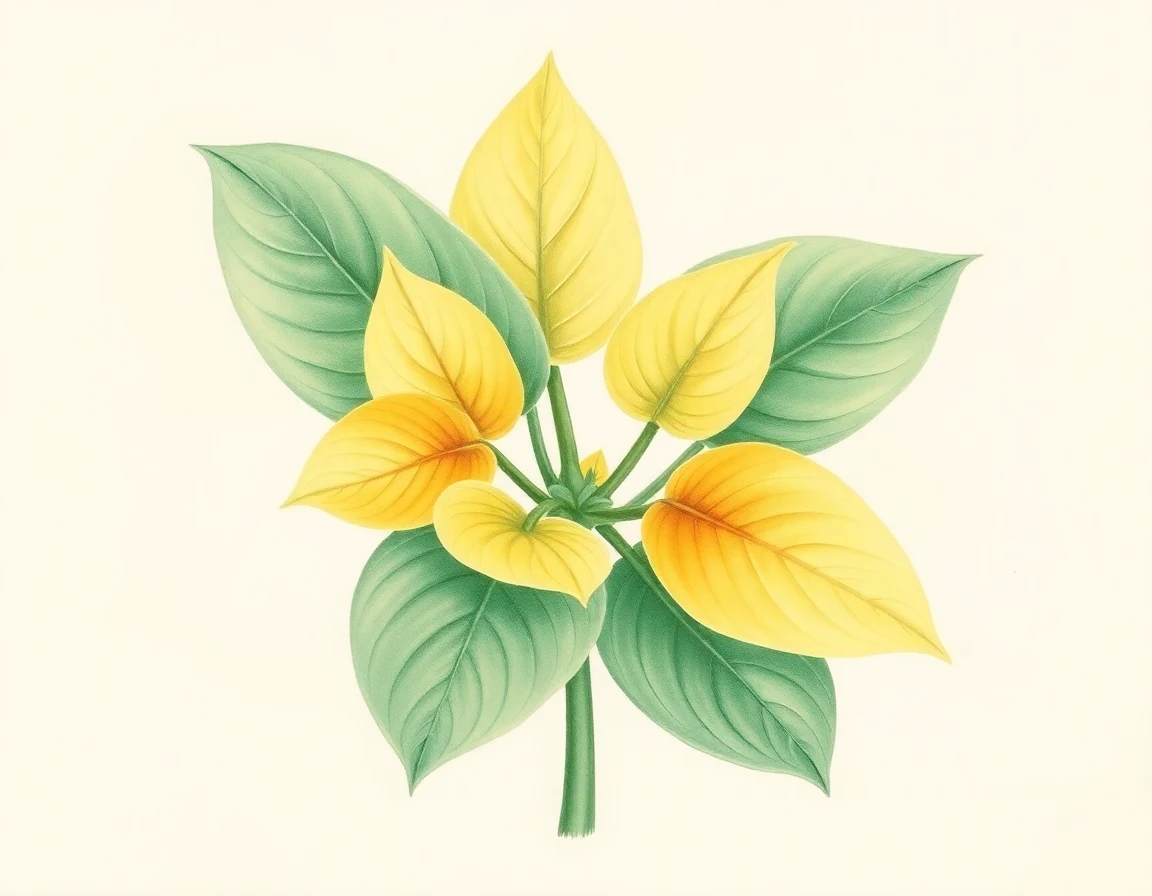 Watercolor illustration of Hosta 'Kathy's Clown'